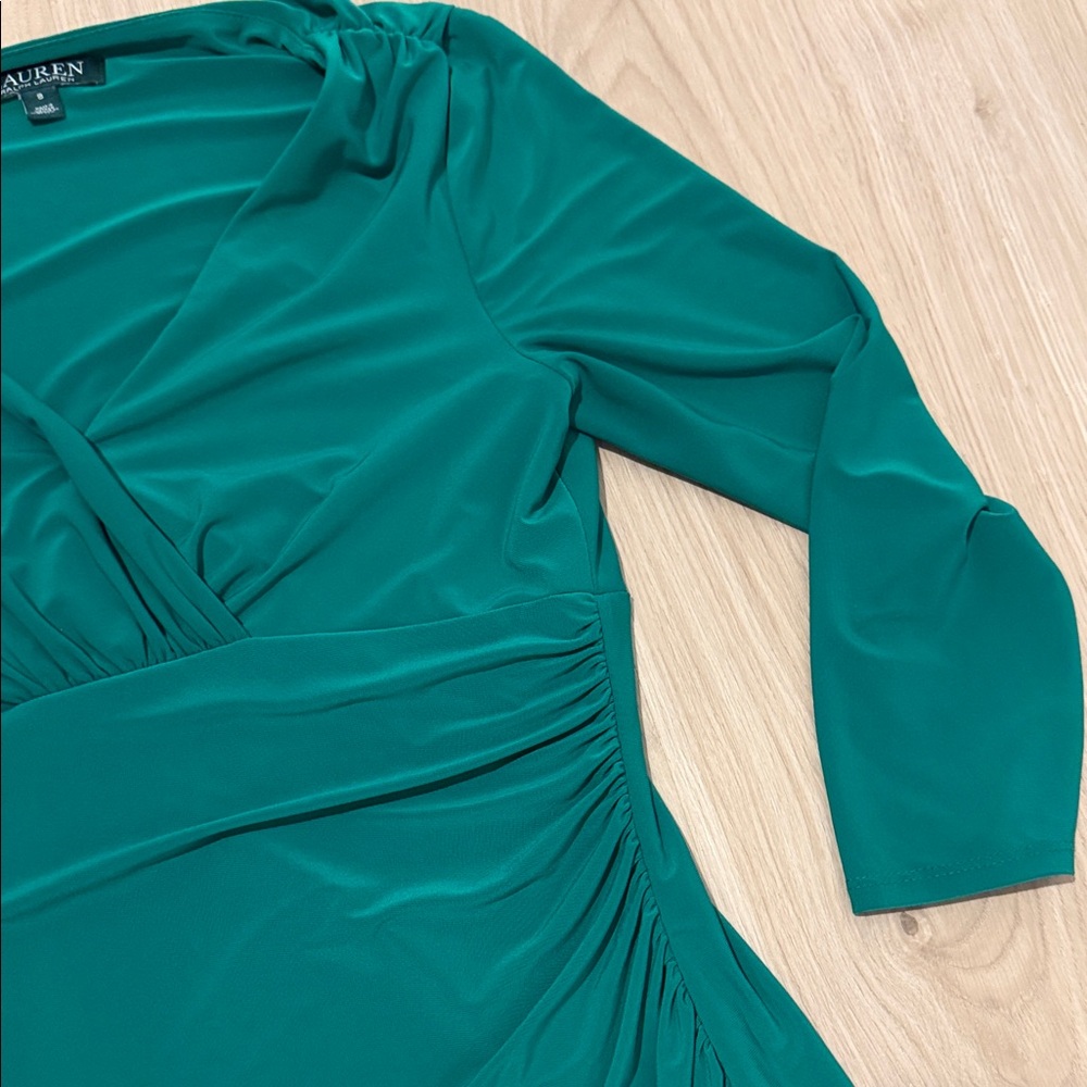 Ralph Lauren Teal Long Sleeve Dress - Picture 4 of 4